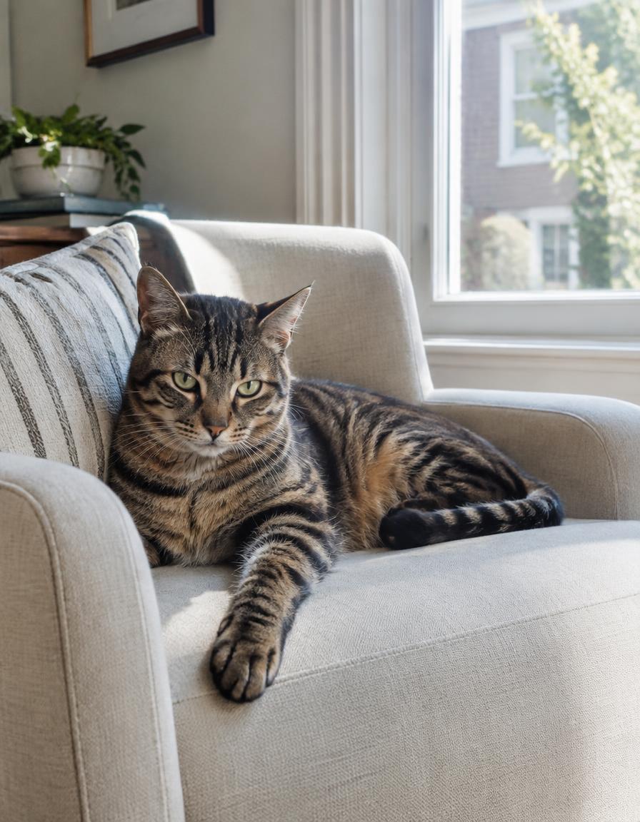 Cat on an armchair at home