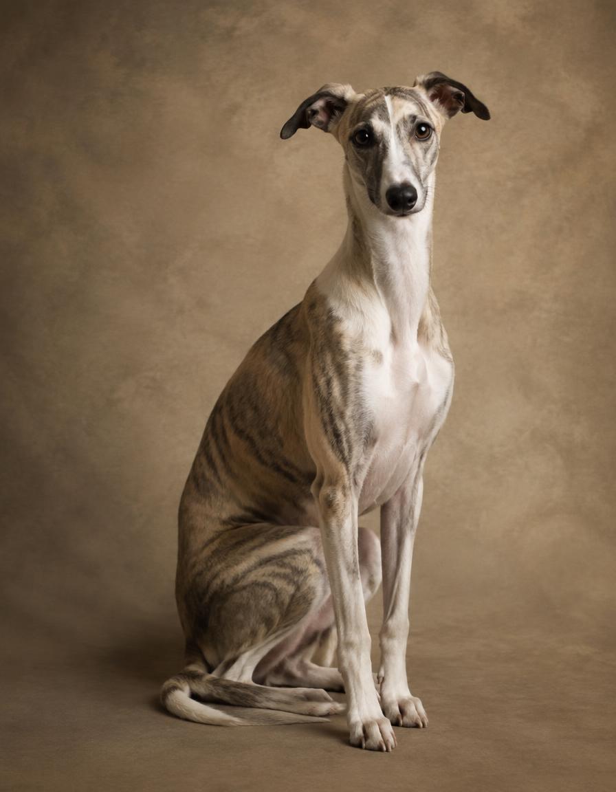 Whippet studio portrait